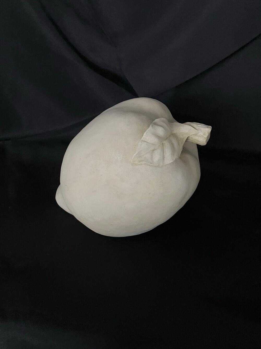 Large White Pear Sculpture Fruit Decor 9 Inch Cottage Farmhouse Still Life